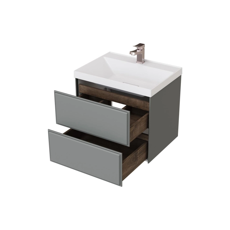 Тумба Dante 60 60х50х45 см, подвесная, с раковиной Style 60, серый, УТ000094184