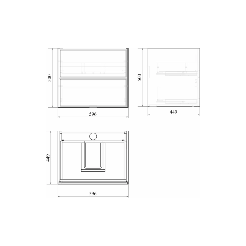 Тумба Dante 60 60х50х45 см, подвесная, с раковиной Style 60, серый, УТ000094184