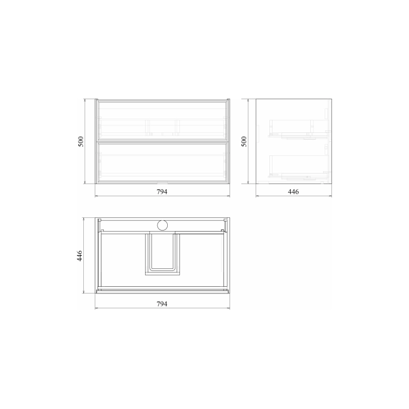 Тумба Dante 80 80х50х45 см, подвесная, с раковиной Style 80, белый, УТ000094182