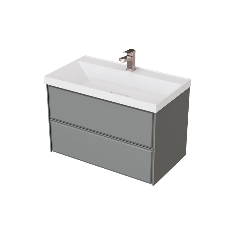 Тумба Dante 80 80х50х45 см, подвесная, с раковиной Style 80, серый, УТ000087048