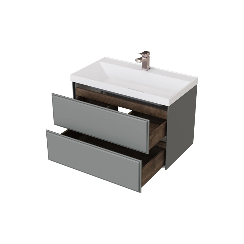 Тумба Dante 80 80х50х45 см, подвесная, с раковиной Style 80, серый, УТ000087048