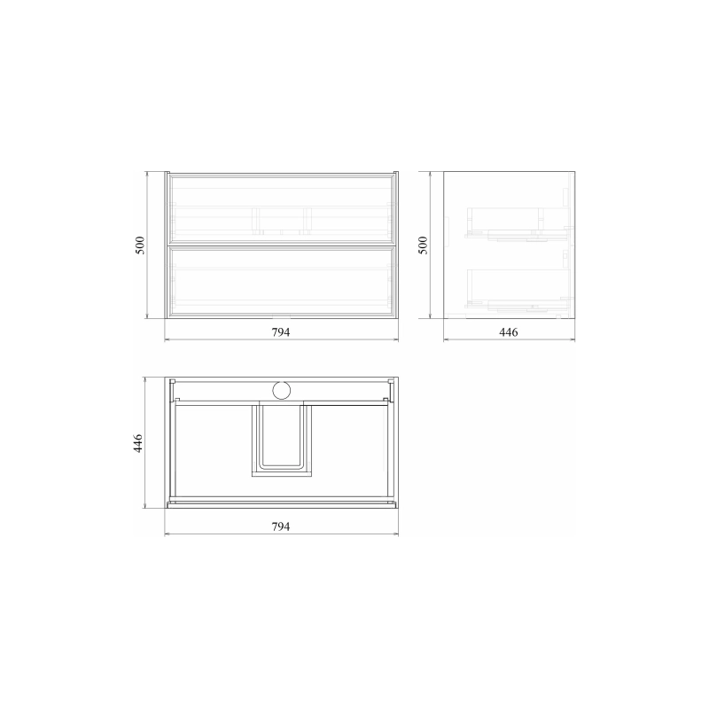 Тумба Dante 80 80х50х45 см, подвесная, с раковиной Style 80, серый, УТ000087048