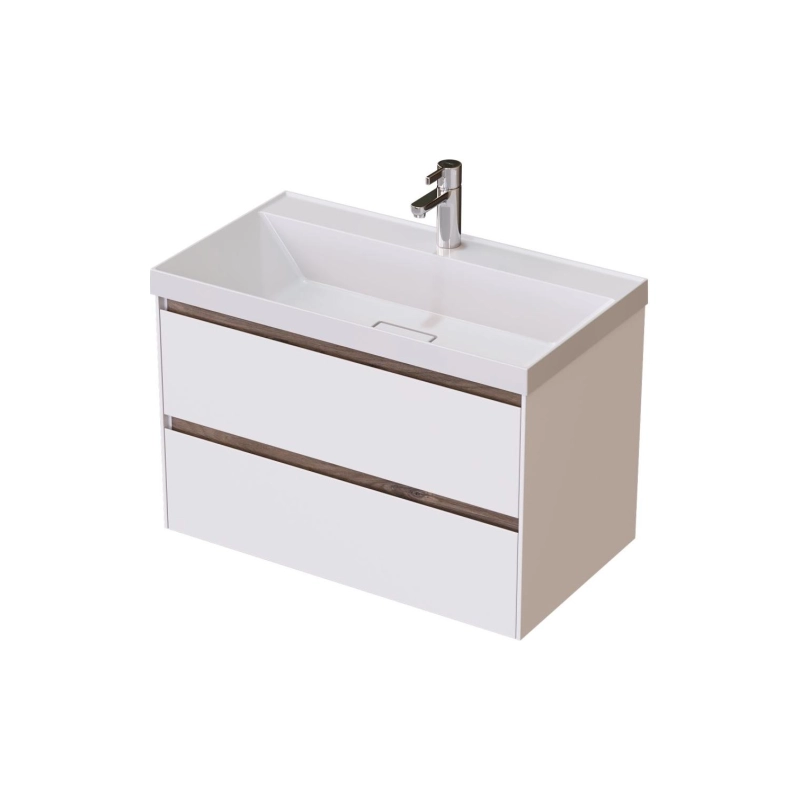 Тумба Grand 80 80х50х45 см, подвесная, с раковиной Style 80, белый, УТ000087045