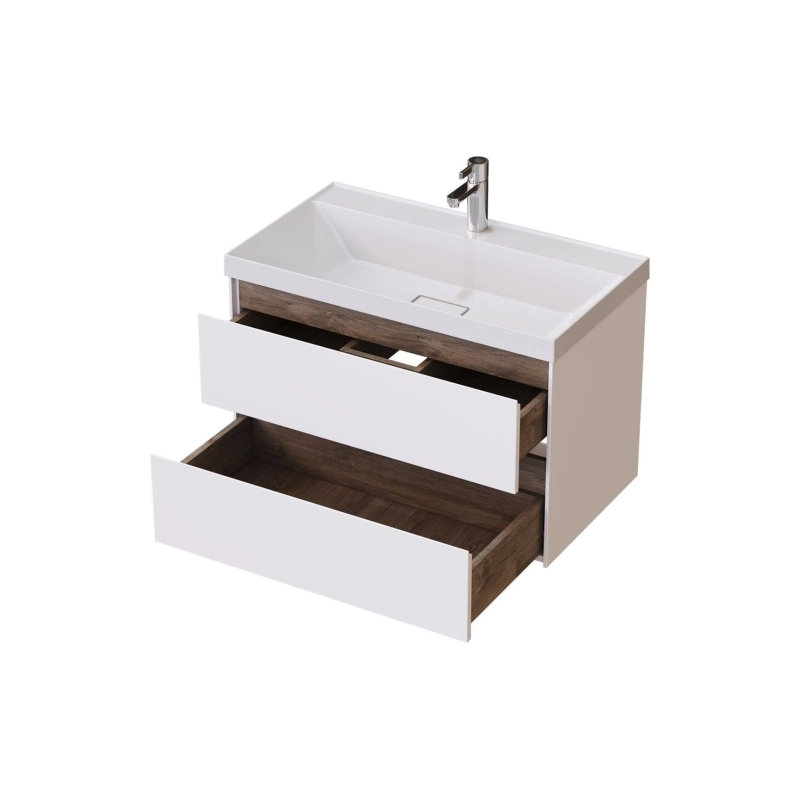 Тумба Grand 80 80х50х45 см, подвесная, с раковиной Style 80, белый, УТ000087045