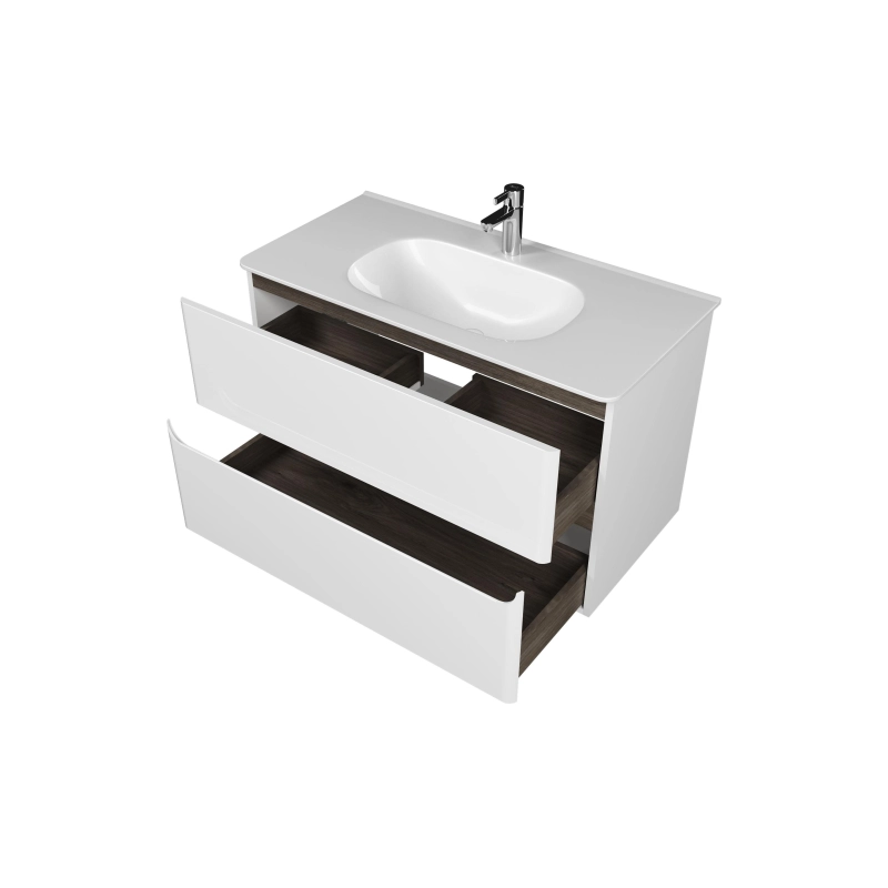 Тумба Savag 100 100х60х49 см, подвесная, с раковиной Astra 100, белый глянец, УТ000094031