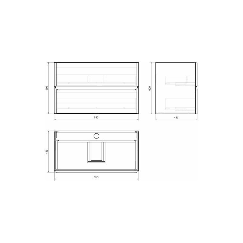 Тумба Savag 100 100х60х49 см, подвесная, с раковиной Astra 100, белый глянец, УТ000094031
