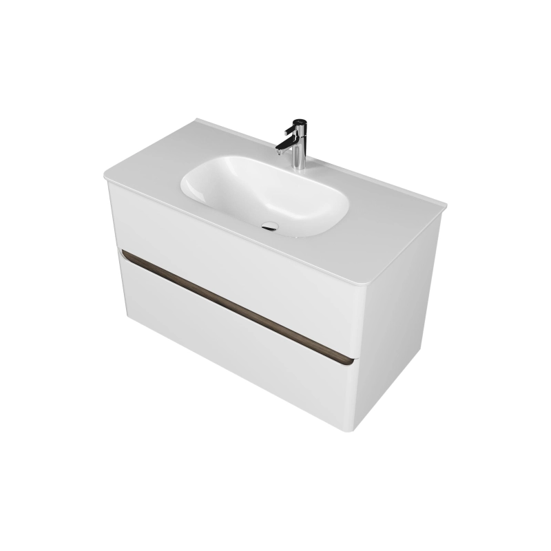 Тумба Savag 100 100х60х49 см, подвесная, с раковиной Astra 100, белый матовый, УТ000094193