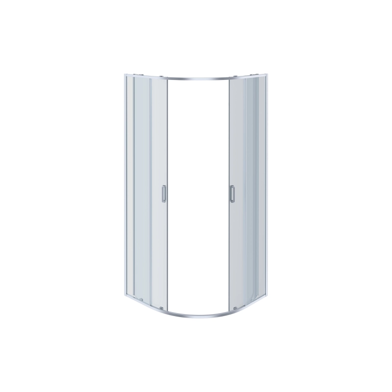 Душ.кабина 90*90*200 полукруг двери раздвиж,стекл.прозр. (AQ ARI RO 09020CH)