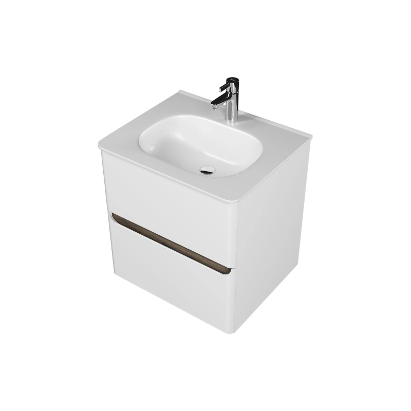 Тумба Savag 60 60х60х49 см, подвесная, с раковиной Astra 60, белый глянец, УТ000094030