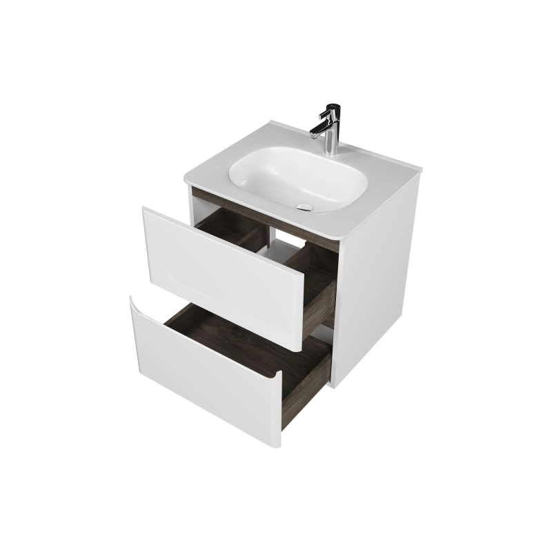 Тумба Savag 60 60х60х49 см, подвесная, с раковиной Astra 60, белый глянец, УТ000094030