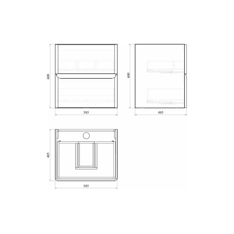 Тумба Savag 60 60х60х49 см, подвесная, с раковиной Astra 60, белый глянец, УТ000094030