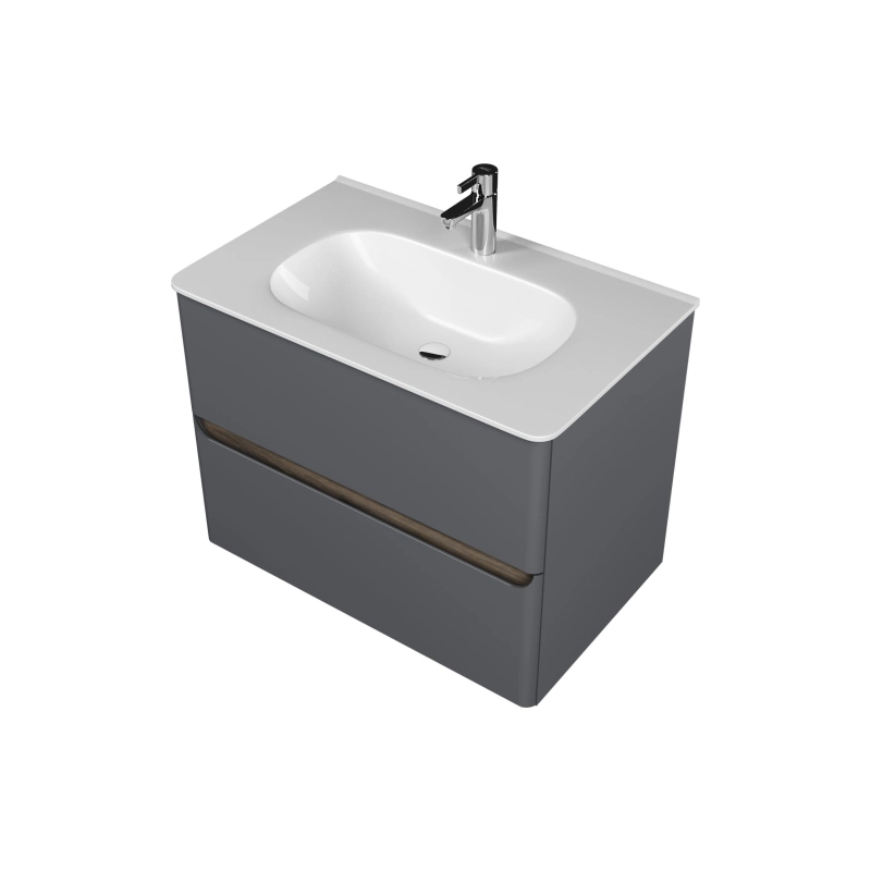 Тумба Savag 80 80х60х49 см, подвесная, с раковиной Astra 80, серый матовый, УТ000094192