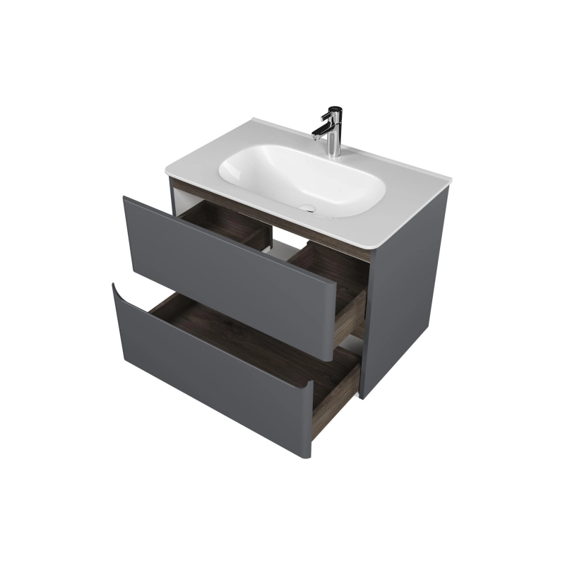 Тумба Savag 80 80х60х49 см, подвесная, с раковиной Astra 80, серый матовый, УТ000094192