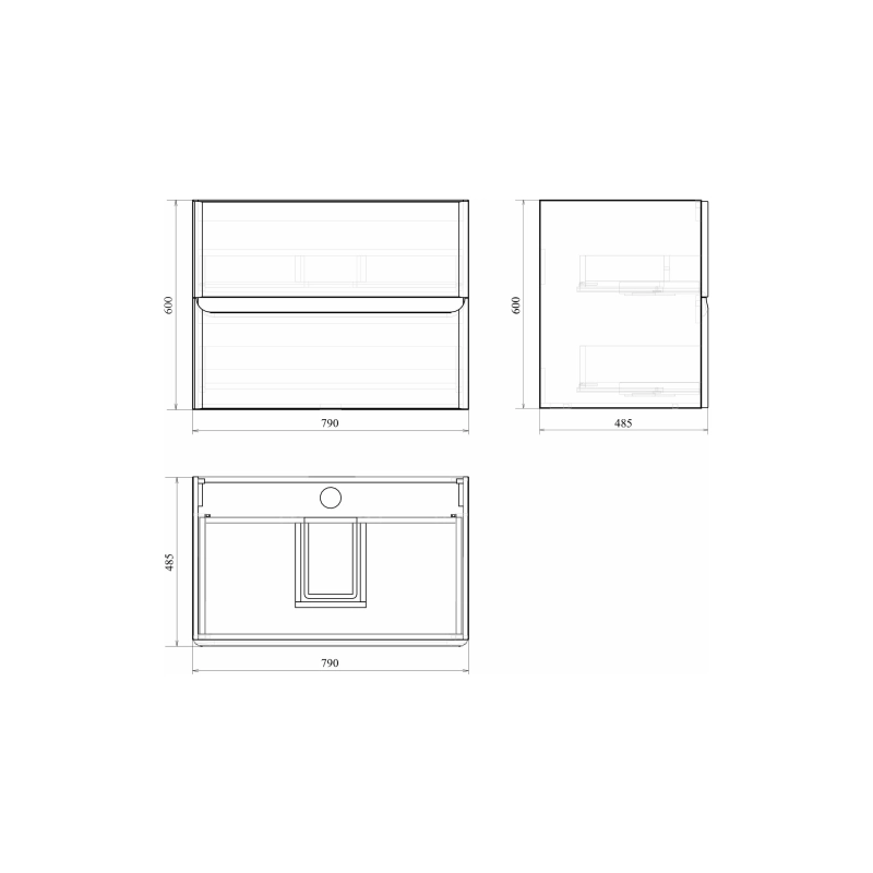 Тумба Savag 80 80х60х49 см, подвесная, с раковиной Astra 80, серый матовый, УТ000094192
