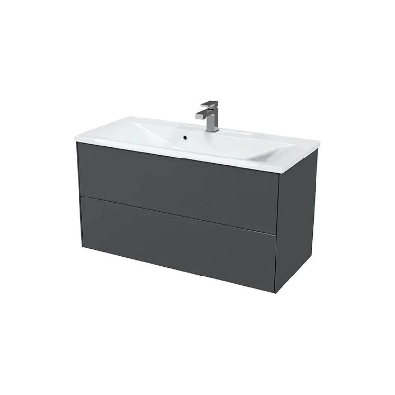 Тумба Ultra 100 100х50х44 см, подвесная, с раковиной Premier 100, белый матовый, УТ000066697