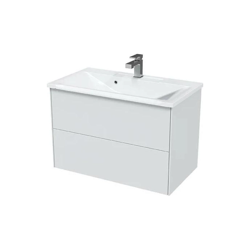 Тумба Ultra 80 80х50х44 см, подвесная, с раковиной Next 80, белый глянец, УТ000067153