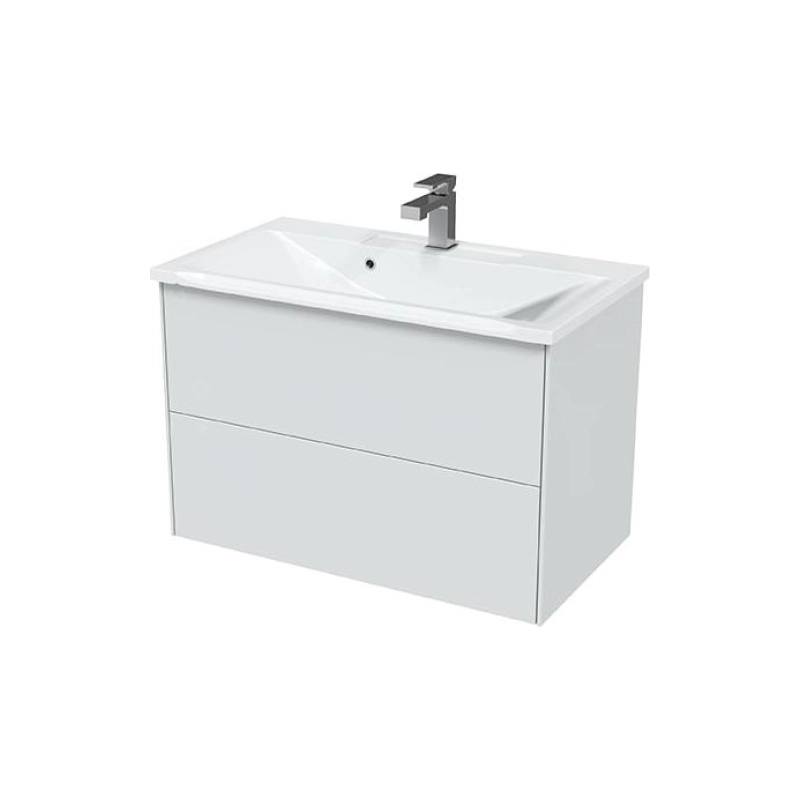 Тумба Ultra 80 80х50х44 см, подвесная, с раковиной Premier 80, белый матовый, УТ000066695