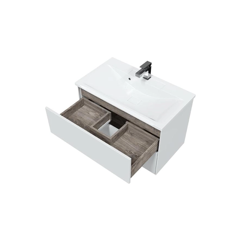 Тумба Ultra 80 80х50х44 см, подвесная, с раковиной Premier 80, белый матовый, УТ000066695