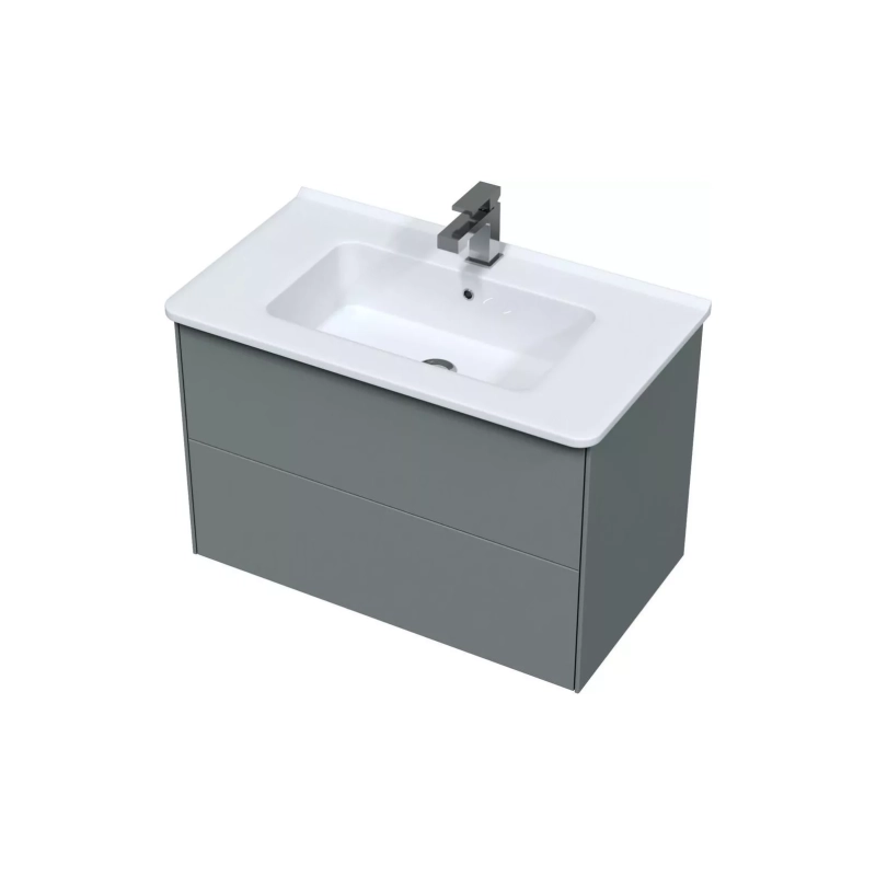 Тумба Ultra 80 80х50х44 см, подвесная, с раковиной More 80, серый матовый, УТ000068464