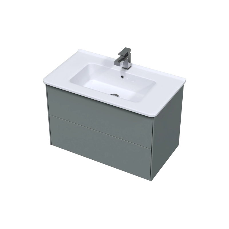 Тумба Ultra 80 80х50х44 см, подвесная, с раковиной Next 80, серый матовый, УТ000066694