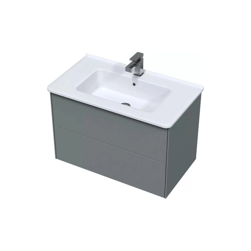 Тумба Ultra 80 80х50х44 см, подвесная, с раковиной Premier 80, серый матовый, УТ000068465