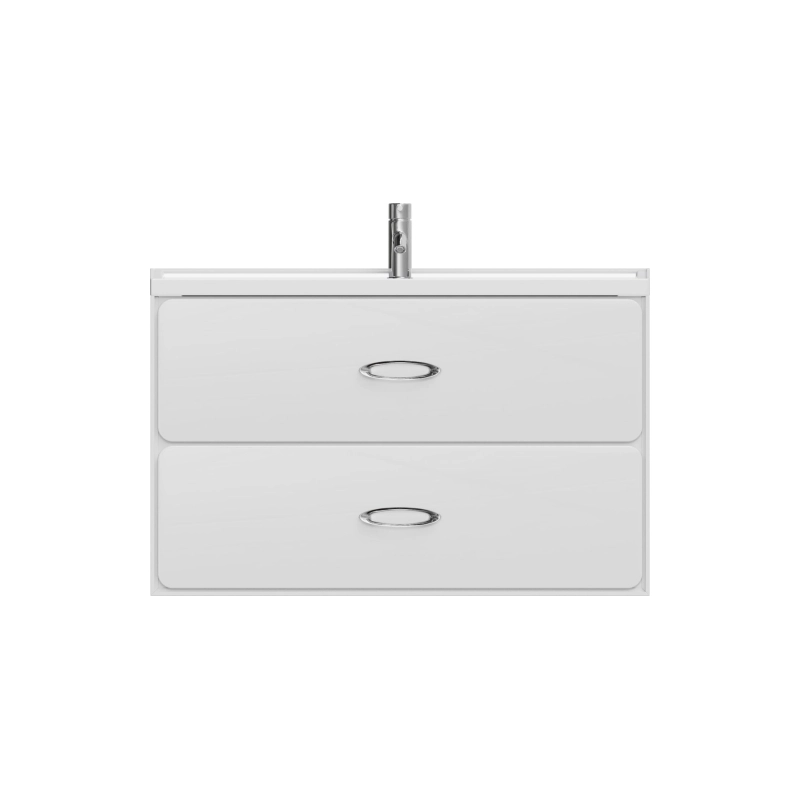 Тумба Viva 100 100х60х45 см, подвесная, с раковиной Conte 100, белый глянец, УТ000094186