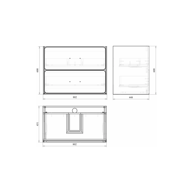 Тумба Viva 80 80х60х45 см, подвесная, с раковиной Conte 80, белый глянец, УТ000094187
