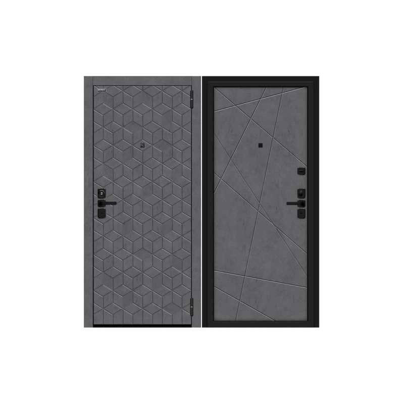 Дверь входная R-3 Кьюб 2050/860 Левая /Slate Art/Snow Art/Лунный камень