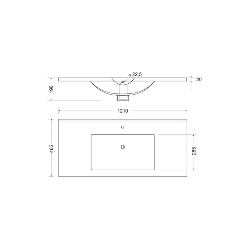 Раковина Next 120 1210х465х190 накладная, прямоугольная, белый, УТ000029928