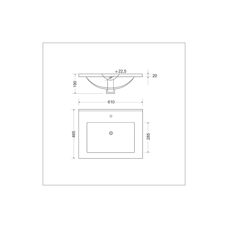 Раковина Next 60 610х465х190 накладная, прямоугольная, белый, УТ000014262
