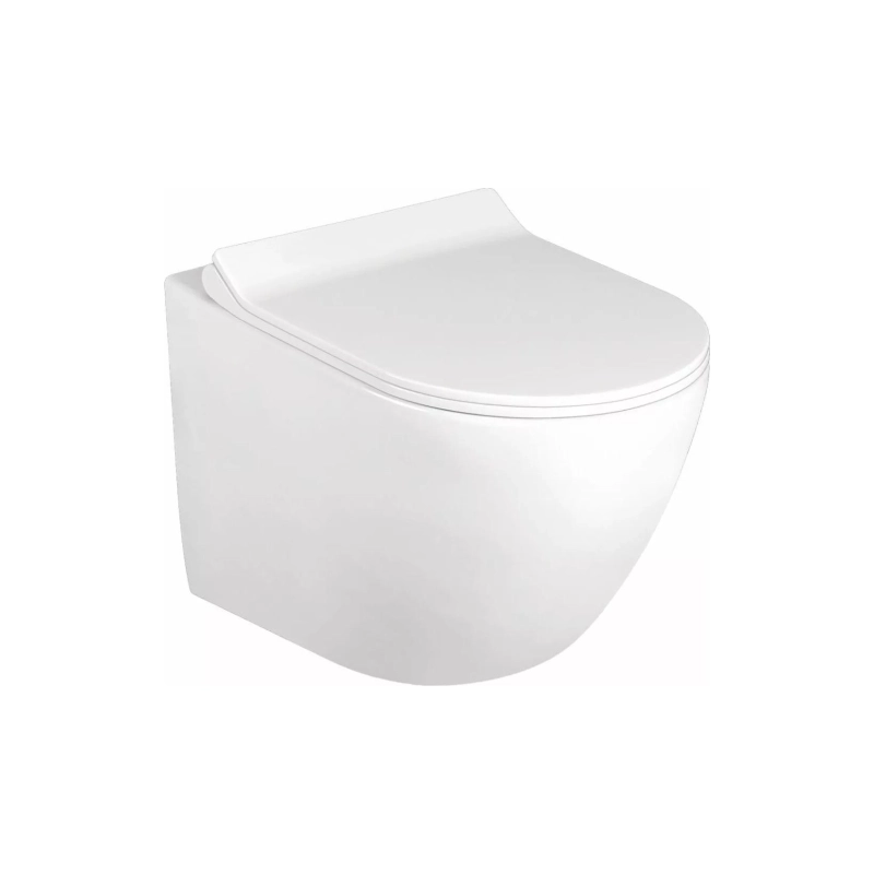 Унитаз подвесной ANGEL WH, безободковый, сиденье полипропилен, микролифт, УТ000096627