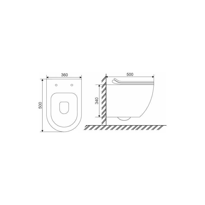 Унитаз подвесной ANGEL WH, безободковый, сиденье полипропилен, микролифт, УТ000096627