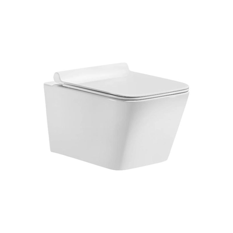 Унитаз подвесной CUBE, безободковый, сиденье дюропласт, микролифт, УТ000021345