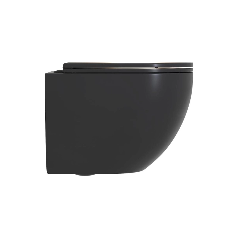 Унитаз подвесной PANDORA 2 BLACK, безободковый, сиденье дюропласт, микролифт, УТ000063637