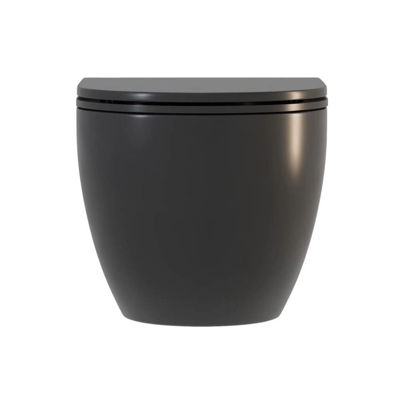 Унитаз подвесной PANDORA 2 BLACK, безободковый, сиденье дюропласт, микролифт, УТ000063637