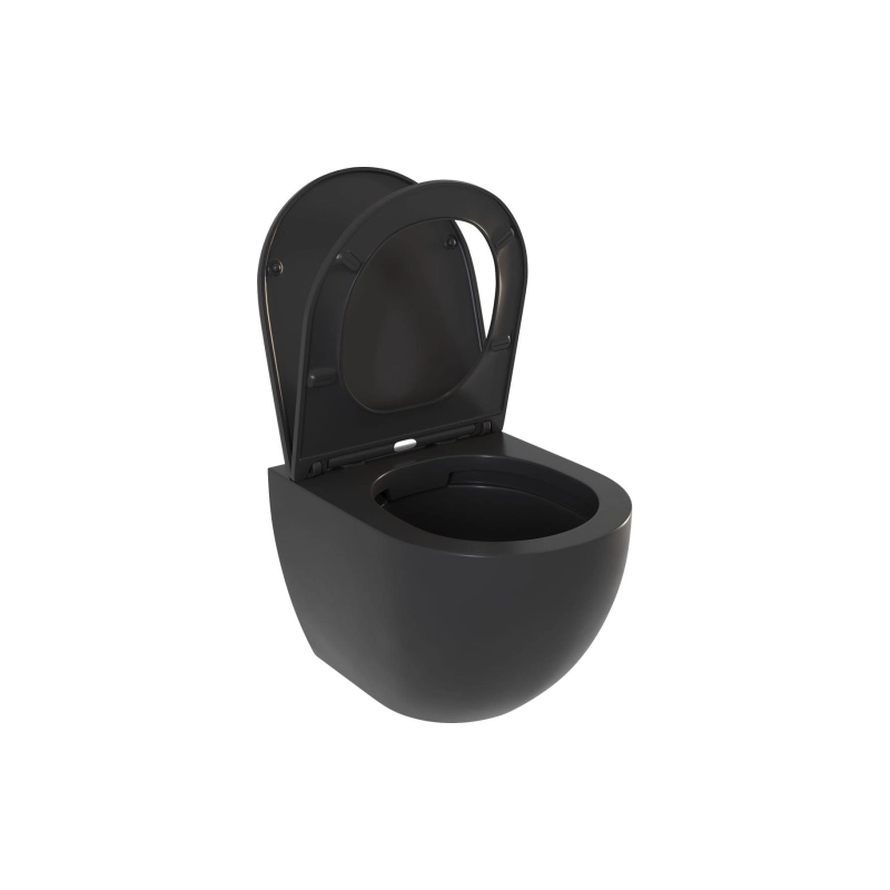 Унитаз подвесной PANDORA 2 BLACK, безободковый, сиденье дюропласт, микролифт, УТ000063637