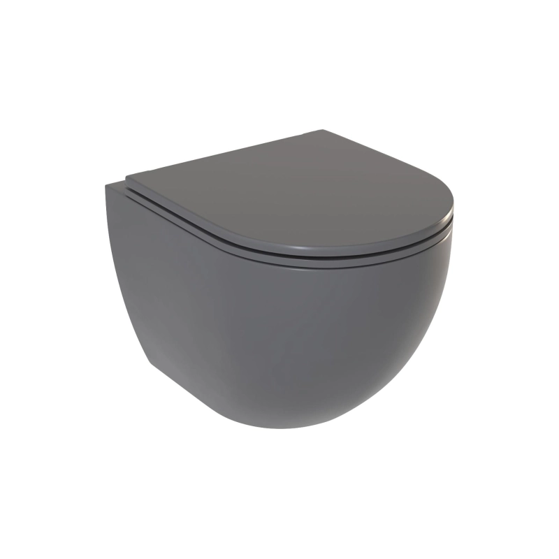 Унитаз подвесной PANDORA 2 GREY, безободковый, сиденье дюропласт, микролифт, УТ000081755