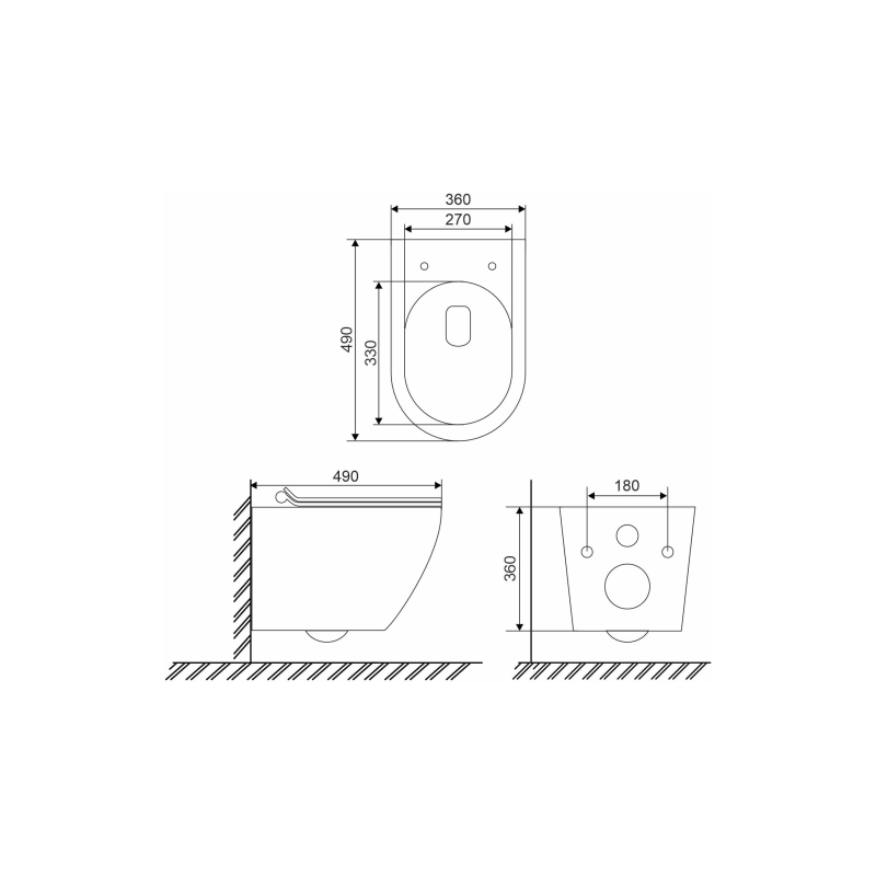 Унитаз подвесной PANDORA pro, безободковый, сиденье дюропласт, микролифт, УТ000095129