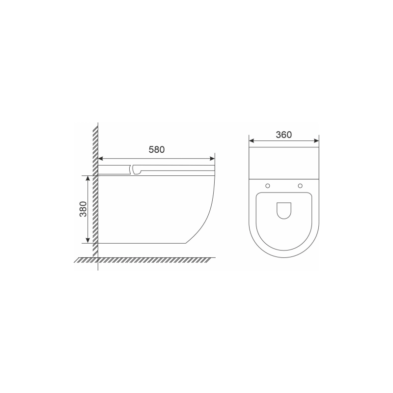 Унитаз импульсный подвесной PROXY impulse, безободковый, сиденье дюропласт, микролифт, УТ000097620