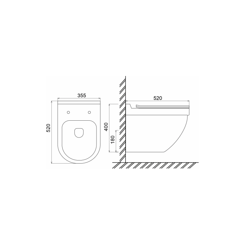 Унитаз подвесной STEP, безободковый, сиденье дюропласт, микролифт, УТ000090749