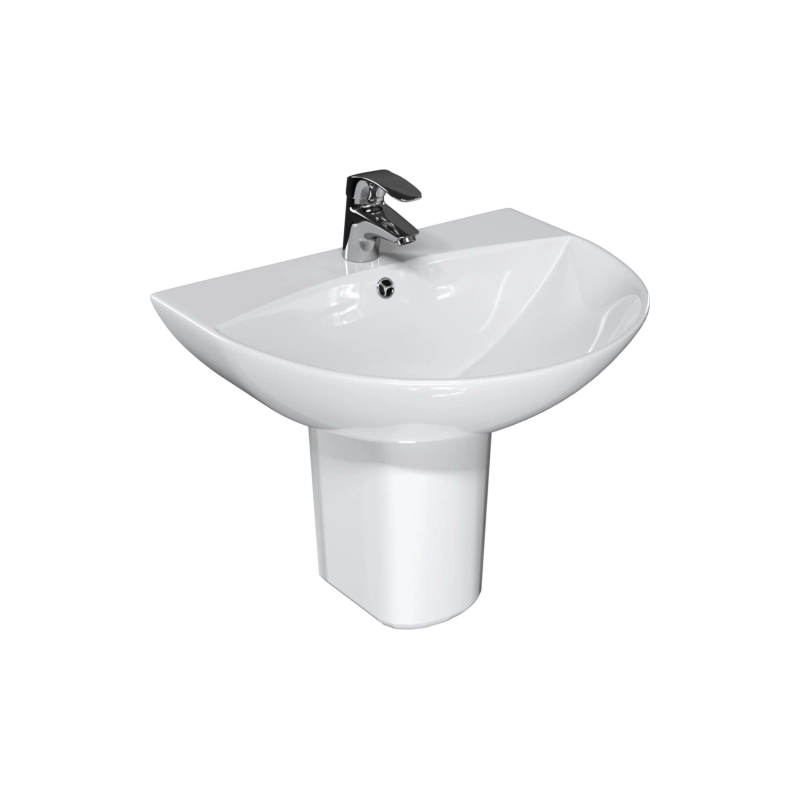 Раковина ROCK 560х470х470 мм, с полупьедесталом, белый, УТ000082491