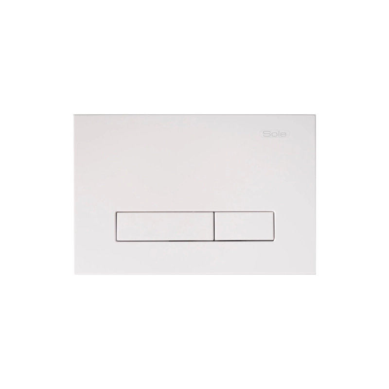 Клавиша смыва Sole S0120 white, двойная, прямоугольная, белый, УТ000084846