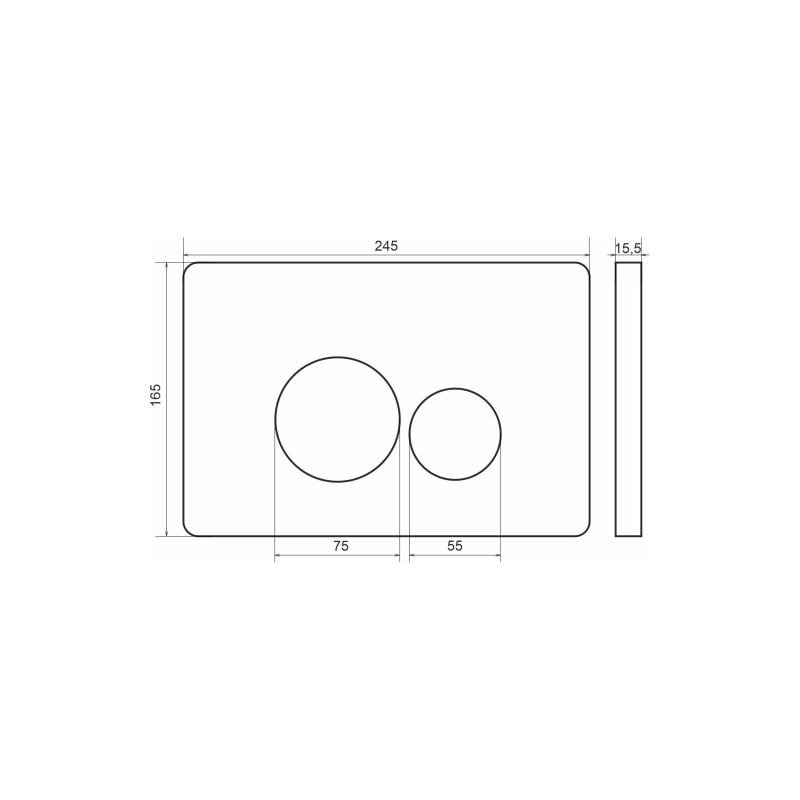 Клавиша смыва Sole S0222 сhrome, двойная, круглая, хром, УТ000074110