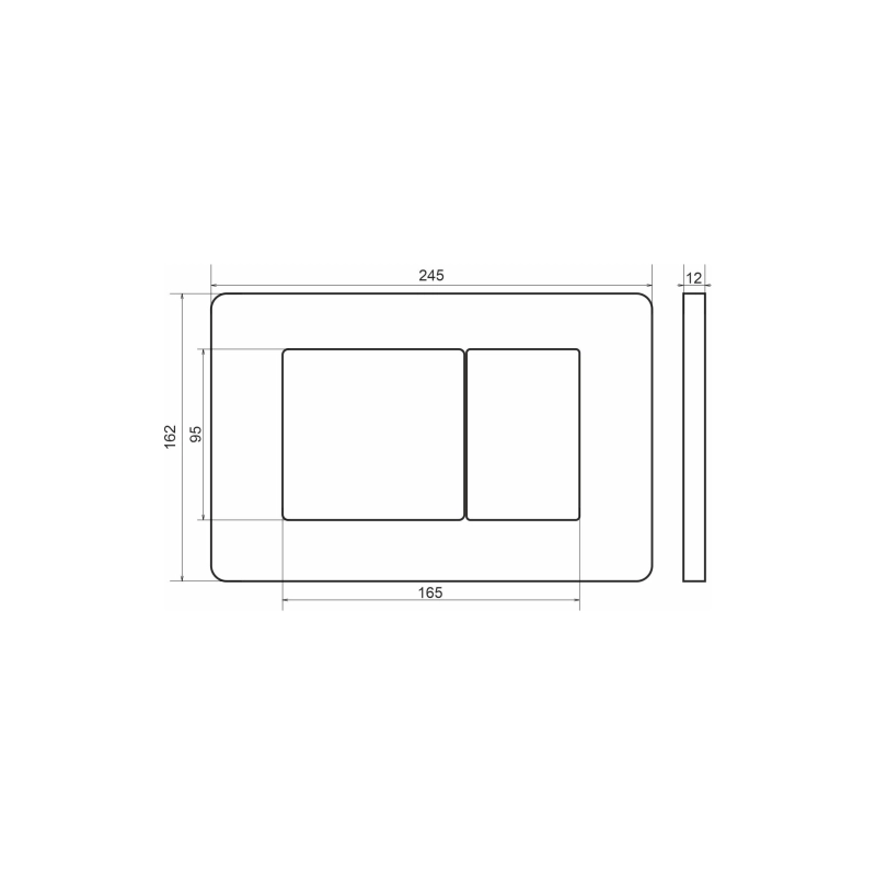 Клавиша смыва Sole S0423 white ABS, двойная, прямоугольная, белый, УТ000085447
