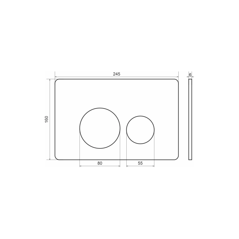 Клавиша смыва Sole S0523 black metal, двойная, круглая, черный, УТ000084849