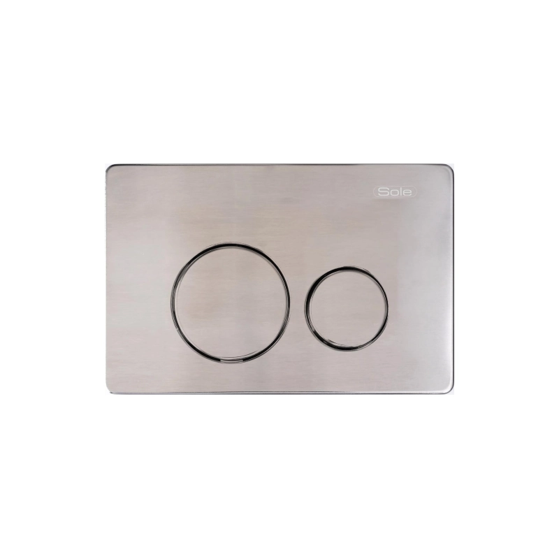 Клавиша смыва Sole S0523 brushed metal, двойная, круглая, нерж. сталь, УТ000085446