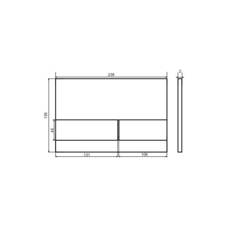 Клавиша смыва Sole S0625 metal brushed black, двойная, прямоугольная, черный, УТ000104373