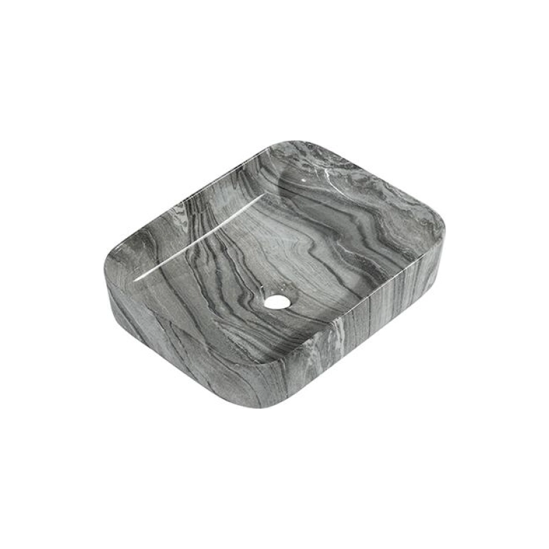 Раковина Shell-0619 Grey Stone 515х400х130 накладная, прямоугольная, серый, УТ000055814