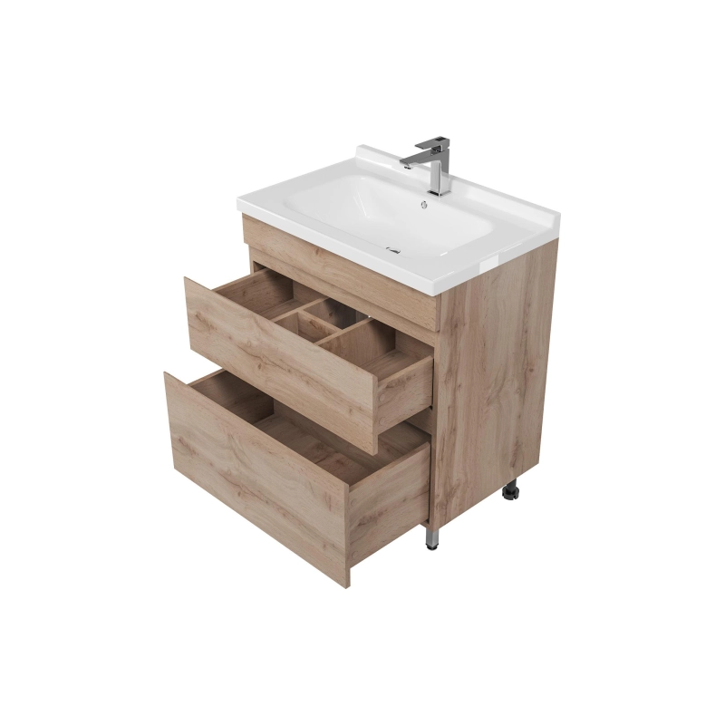 Тумба Karelia 70 70х70х45 см, напольная, с раковиной Simple 70, УТ000103040