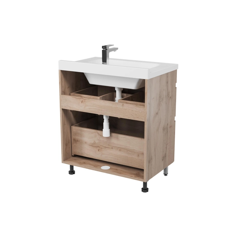 Тумба Karelia 70 70х70х45 см, напольная, с раковиной Simple 70, УТ000103040